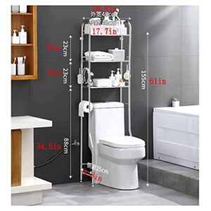 DYNN 3-Tier Stainless Steel Over The Toilet Storage with Paper Rack and Hooks Freestanding Space Saver Toilet Rack for Easy to Assembly