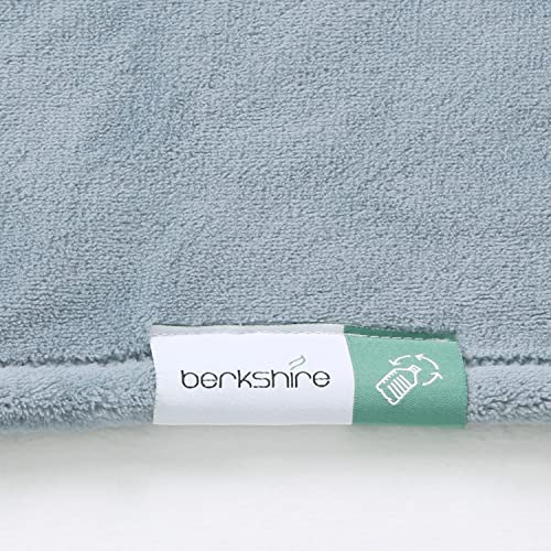 berkshire Eco Coral Fleece Throw Blanket,Coral Velvet Throw Blanket,All Season Fleecy Plush SeraSoft Throw Blanket,300GSM Lightweight Throw Blanket for Bed (Polar Blue,90x90 inches)