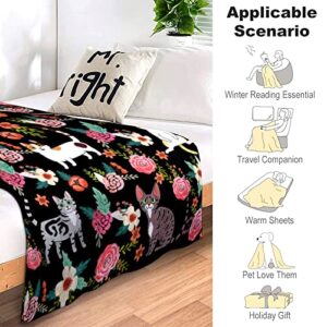 Cute Cat Blanket Super Soft Flannel Fleece Throw Blankets Kids Adults for Bedding Bedroom Living Rooms Sofa Full Season Gifts 50"x40"