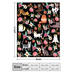 Cute Cat Blanket Super Soft Flannel Fleece Throw Blankets Kids Adults for Bedding Bedroom Living Rooms Sofa Full Season Gifts 50"x40"