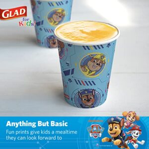 Glad for Kids Paw Patrol Paper Cups Disposable Paper Cups with Paw Patrol Design for Kids Heavy Duty Disposable Paper Cups for Everyday Use and All Occasions 9 Ounces, Blue, 20 Count