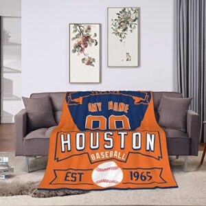 custom blanket for bed fans gift baseball city winter summer fleece throw blankets personalized name and number, 30"x40", 50"x60", 70"x80"