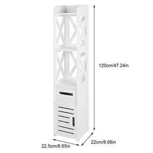 Tall Bathroom Cabinet, Bathroom Storage Accessories Floor Standing Waterproof Cabinet Bathroom White Robust Bathroom Furniture Bathroom Toilet Silm Shelf Bathroom Organizer Tall Cupboard Storage Rack