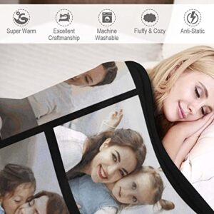 Best Mom Ever Customized Blanket Picture Blanket with Photo Throw Personalized Blankets for Adults Mom Grandma Wife Dad Husband Family Sisters Besties on Mother's Day Birthday Anniversary Christmas