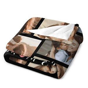 Best Mom Ever Customized Blanket Picture Blanket with Photo Throw Personalized Blankets for Adults Mom Grandma Wife Dad Husband Family Sisters Besties on Mother's Day Birthday Anniversary Christmas