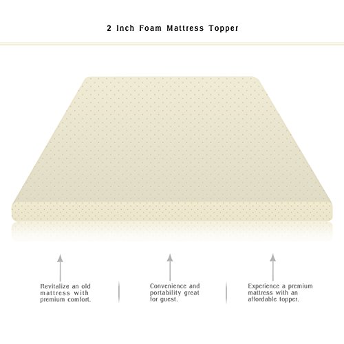 Continental Sleep 2-Inch Foam Topper,Adds Comfort to Mattress, CertiPUR-US Certified, Full, Off White