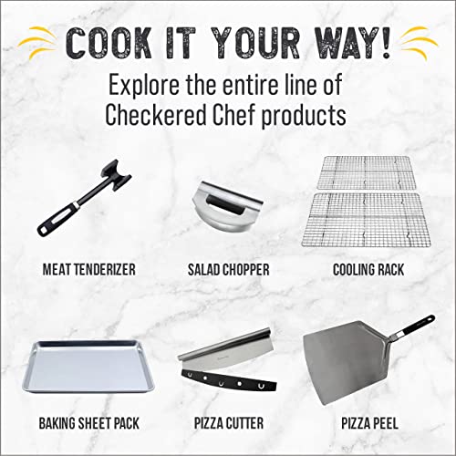 Checkered Chef Pizza Peel - Extra Large, Stainless Steel Metal Pizza Paddle with Folding Handle, Pizza Oven Accessories - 13 Inch x 15 Inch