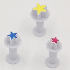 Star Mini Fondant Plunger Cutter Set Cake Cookies Cupcake Decorating Tool DIY Mold, 3-Pack,Small