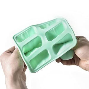 Popsicle Mould，Popsicle Molds 6 Pieces Silicone Ice Pop Molds BPA Free Popsicle Mold Reusable Easy Release Ice Pop Make (Green)