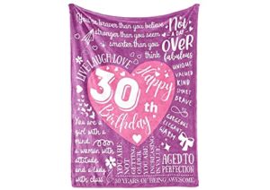 innobeta 30th birthday gifts for her flannel throw blanket for women, female, wife, girlfriends, ideal for teacher, cowoker (50"x 65") - heart