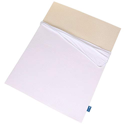 100% Natural Latex Mattress Topper - Firm - 2 Inch - Twin XL Size - Cotton Cover Included.