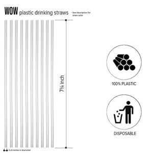 Wow Plastic Disposable Plastic Drinking Straws - 250 count (neon) (Neon).