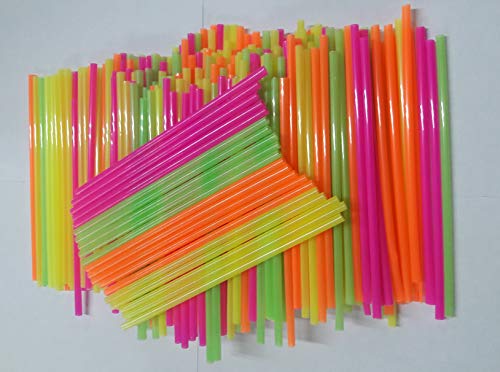 Wow Plastic Disposable Plastic Drinking Straws - 250 count (neon) (Neon).