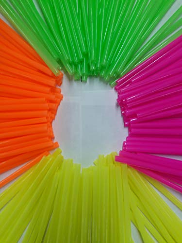 Wow Plastic Disposable Plastic Drinking Straws - 250 count (neon) (Neon).