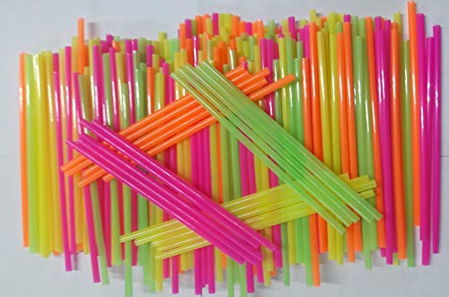 Wow Plastic Disposable Plastic Drinking Straws - 250 count (neon) (Neon).