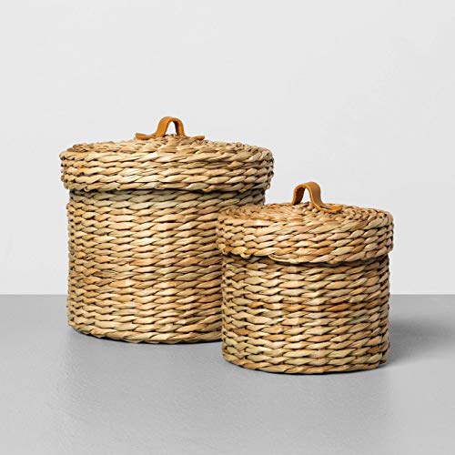 Hearth & Hand with Magnolia New Bathroom Storage Collection (Small, Woven Bath Storage Canister)