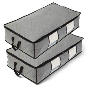 Lantanna Home - Set of 2 - Premium Underbed Storage - Space Saving - Bedroom Storage Bag Shoe/Clothing/Blanket/Quilt - Foldable Organizer - Lightweight Organizer - Closet container - Shoe Storage