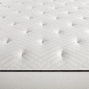 Simmons Dreamwell Collection, 13.5 Inch Americus Queen Size Traditional Mattress, Firm Feel, White, Gel Foam, Innerspring, Supportive, Cooling, CertiPUR-US Certified