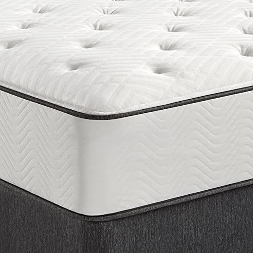 Simmons Dreamwell Collection, 13.5 Inch Americus Queen Size Traditional Mattress, Firm Feel, White, Gel Foam, Innerspring, Supportive, Cooling, CertiPUR-US Certified