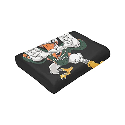 Its All About The Miami Hurricanes Throw Blanket Fleece Blanket 50"X40" Light Anti-Pilling Flannel Super Soft Comfortable and Luxurious Bed Flannel Fleece Blanket Throw