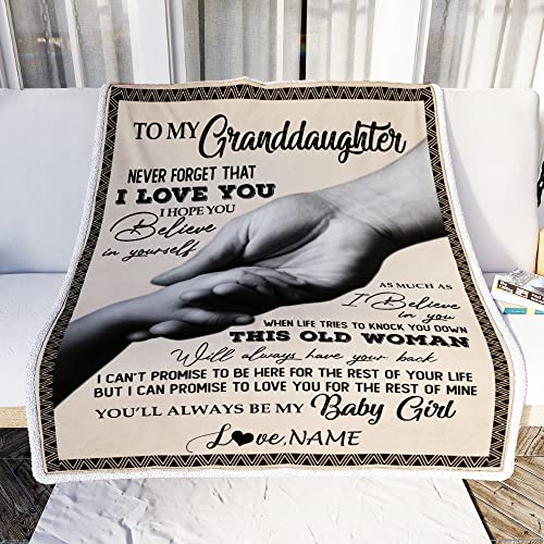 CenturyTee Personalized to My Granddaughter from Grandma Nana Never Forget That I Love You Great Birthday Graduation Christmas Fleece Blanket (50 x 60 Inches - Youth Size)