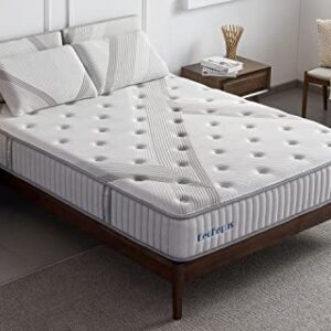 Twin Size Mattress, Lechepus 10 Inch Medium Firm Hybrid Mattress, Pocket Innerspring with Memory Foam for Motion Isolation, Breathable Tight Top Mattress in Box, CertiPur-US