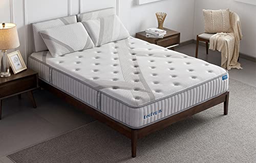 Twin Size Mattress, Lechepus 10 Inch Medium Firm Hybrid Mattress, Pocket Innerspring with Memory Foam for Motion Isolation, Breathable Tight Top Mattress in Box, CertiPur-US