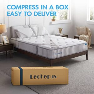 Twin Size Mattress, Lechepus 10 Inch Medium Firm Hybrid Mattress, Pocket Innerspring with Memory Foam for Motion Isolation, Breathable Tight Top Mattress in Box, CertiPur-US