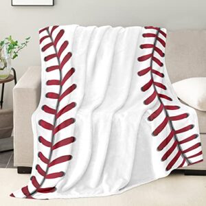 KING DARE Baseball Blanket for Boys Adults, Baseball Gifts for Boys 6 7 8 9 10 11 12 Years Old Baseball Lovers, Kids Toddlers Teens Sport Baseball Print Throw Blanket - Baseball 50x60 Inch