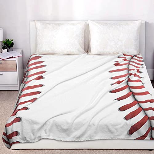 KING DARE Baseball Blanket for Boys Adults, Baseball Gifts for Boys 6 7 8 9 10 11 12 Years Old Baseball Lovers, Kids Toddlers Teens Sport Baseball Print Throw Blanket - Baseball 50x60 Inch