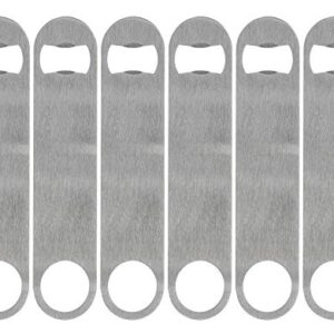 Kiseer Heavy Duty Stainless Steel Flat Bottle Opener, 6 Pack Beer Bottle Opener for Kitchen, Bar or Restaurant