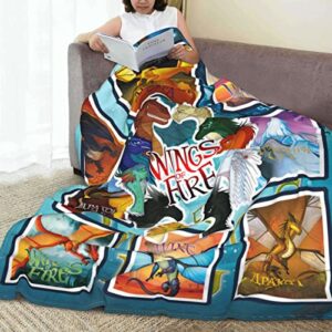 Qunan Wings of Dragon Fire Blankets Ultra-Soft Micro Fleece Throw Blankets All-Season Warm Fuzzy Lightweight Blanket for Sofa Bed 50''X40'', Black8