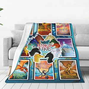 Qunan Wings of Dragon Fire Blankets Ultra-Soft Micro Fleece Throw Blankets All-Season Warm Fuzzy Lightweight Blanket for Sofa Bed 50''X40'', Black8