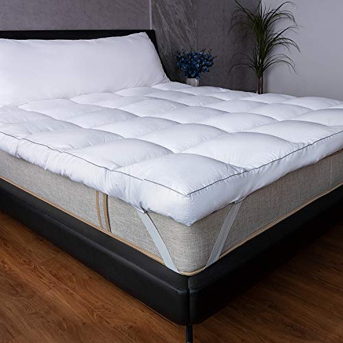 Marine Moon Over 3 Inch Queen Mattress Topper Down Alternative Pillow Top Bed Topper & Queen Cooling Gel Memory Foam Mattress Topper 3 Inch with Cover