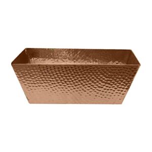 nu steel copper finish nusteel hammered metal toilet tank tray, bathroom countertop bin, multipurpose vanity, cosmetics organizer, perfume jewelry makeup plant