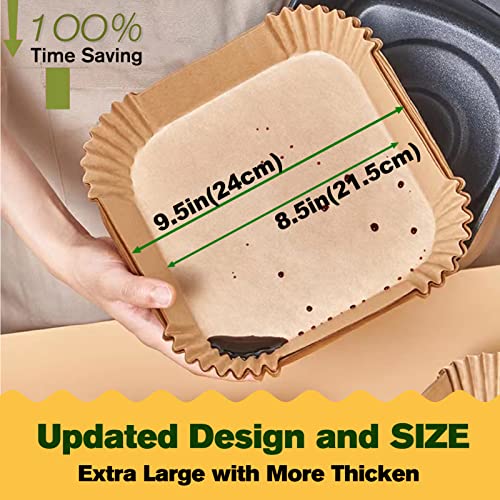 Liners for Air Fryer Basket, XL Disposable Air Fryer Paper Liners for Power XL, Chefman, Instant Pot Air Fryer Basket, Air Fryer Parchment Paper Liners 9.5 Inch Square, 125PCS Air Fryer Oven Liners