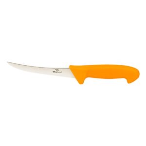 UltraSource 449029 Boning Knife, 6" Curved/Semi-Flexible Blade, Polypropylene Handle, Orange