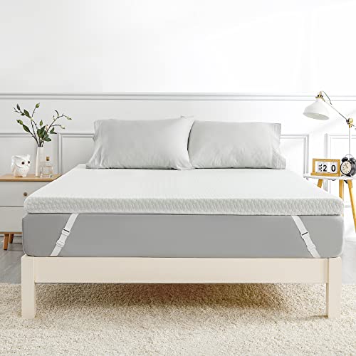 RV Short Queen Mattress Topper, Assile Memory Foam Mattress Topper with Zippered Bamboo Cover, Cloud-Like Soft Bed Topper 4-Inch