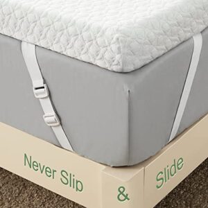 RV Short Queen Mattress Topper, Assile Memory Foam Mattress Topper with Zippered Bamboo Cover, Cloud-Like Soft Bed Topper 4-Inch