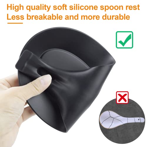 Spoon Rest for Stove Top, 3 Pack Large Silicone Spoon Holder for Kitchen Counter,Coffee Spoon Rest,Heat Resistant Cooking Spoon Holder Perfect Kitchen Gadgets for Kitchen Utensils Spatula,Tongs,Ladles