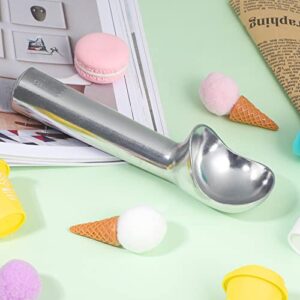 Large Ice Cream Scoop 7 inches Nonstick Anti-Freeze Ice Cream Scooper Professional Icecream Scoop Spoon Kitchen Tool Aluminum Design for Gelato, Cookie Dough, Sorbet, Bright Silver