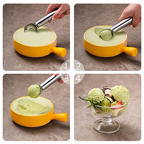 Large Ice Cream Scoop 7 inches Nonstick Anti-Freeze Ice Cream Scooper Professional Icecream Scoop Spoon Kitchen Tool Aluminum Design for Gelato, Cookie Dough, Sorbet, Bright Silver