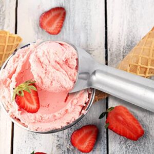 Large Ice Cream Scoop 7 inches Nonstick Anti-Freeze Ice Cream Scooper Professional Icecream Scoop Spoon Kitchen Tool Aluminum Design for Gelato, Cookie Dough, Sorbet, Bright Silver