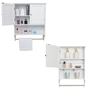 iwell bathroom cabinet bundle, bathroom wall cabinet with 1 adjustable shelf & door, medicine cabinet for bathroom, wall mounted bathroom cabinet, white