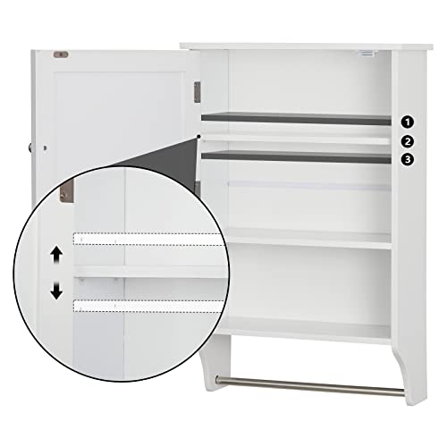 Iwell Bathroom Cabinet Bundle, Bathroom Wall Cabinet with 1 Adjustable Shelf & Door, Medicine Cabinet for Bathroom, Wall Mounted Bathroom Cabinet, White