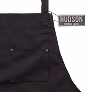 Hudson Durable Goods - Professional Grade Chef Apron - Black - 100% Cotton