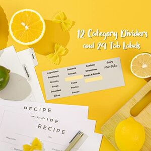 RECIPEYKIT Recipe Binder 8.5x11 3 Ring - Amazing New Design - Cards, Plastic Sleeves, Dividers, Labels - Recipe Binder Kit Organizer (Citrus Bloom)