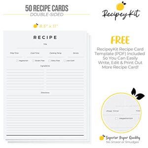 RECIPEYKIT Recipe Binder 8.5x11 3 Ring - Amazing New Design - Cards, Plastic Sleeves, Dividers, Labels - Recipe Binder Kit Organizer (Citrus Bloom)