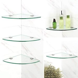 Glass Shelf Glass Shelf, Corner Wall-Mounted Perforated Storage Rack for Bathroom, Kitchen 20cm / 7.9'' (Color : 1-Layer)