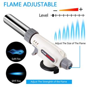 Butane Torch Kitchen Blow Lighter, Culinary Torches Head Professional Chef Cooking Adjustable Flame For Sous Vide, Creme Brulee, Baking, BBQ (Butane Gas Not Included)